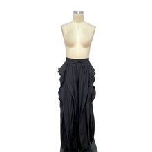 X9932CP Ruffle Cargo Wide-Leg Pants: BLACK / M