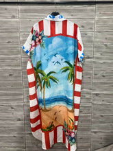 White Tropical Sun Long Shirt Dress