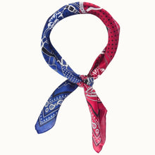 Red/Navy "So Silky" Satin Neckerchief Scarf, Versatile,