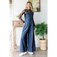 Medium Pleated Denim Overall with Pockets