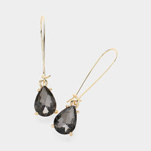 Clear Teardrop Stone Cushion Dangle Earrings