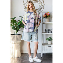 Navy Washed Floral Patchwork Oversized Oli+Hali Tee