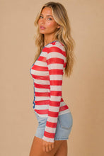 Stars and stripes Colorblock Mesh Long Sleeve Top