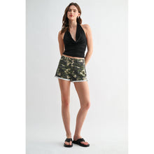 Camo Green High Rise Mica Shorts