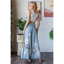 Blue Washed Smocked Peace And Star Patchwork Oli+Hali Pants