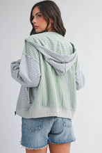 Blue Striped Zip Hoodie