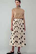 Polka Dotted Midi Skirt: Cream