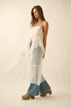 Cream Ruffled Lace Flyaway Maxi Cami Top