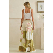 Olive Washed Floral Patchwork Flare Oli+Hali Pants