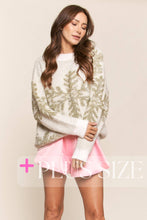 White Sparkly Snowflake Fuzzy Sweater