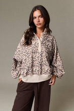 Leopard Juliette Leopard Print Snap Button Sweatshirt