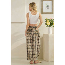 Sand Combo Washed Plaid Wide Leg Oli+Hali Pants