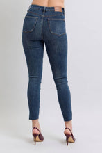 Dark High Waist Tummy Control Step Hem Skinny Judy Blue Jeans