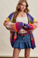 Rainbow Hand-Crochet Open Cardigan