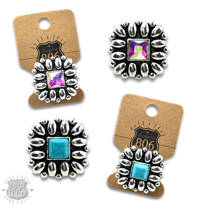 Turquoise Western silver and stone ring