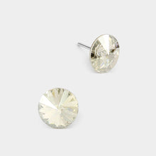 Light Rose 8mm Round Crystal Stud Earrings