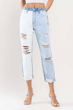 Laughter Super High Rise Color Block Cuffed Vervet Mom Jeans