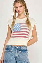 Off White Knit American Flag Pullover Sweater Vest