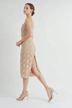Nude Corset Lace Bustier Midi Dress