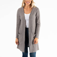 Grey Ella Long Sleeve Ribbed Jersey Cardigan