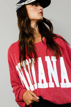 'INDIANA' Red  Comfy Oversize Graphic Sweatshirt