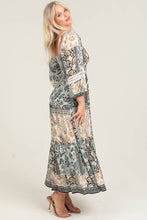 Mint Sweetheart Neck Smocked Bodice Lace Trim Maxi Dress