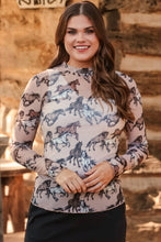 Multi Wild Horses Kate Mesh Top