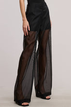 Black Straight Leg Sheer Organza Pants with Lined Shorts