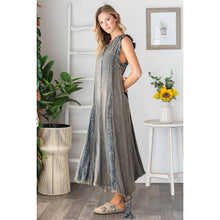 Navy Charcoal Washed Ruffle Cotton Gauze Oli+Hali Romper