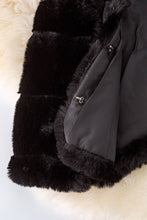 Black faux fur cozy jacket. TPG40413 SOL: XS