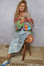 Mocha Multi Long sleeve striped pattern handmade sweater POL cardigan