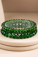 Blue 3 Strand Glass Bead Bracelet Set