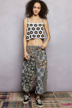 Black Jacquard Floral Twill Patch Waist Loop Jogger POL Pants