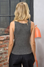 Black Ribbed Rhinestone Embellished Tank Top