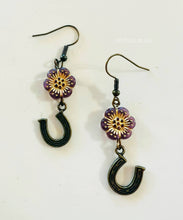 Boho Hippie Horseshoe Western Earrings: Sage Green