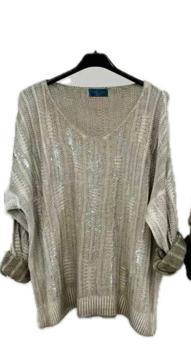 Safari Silver Foil V-neck Top