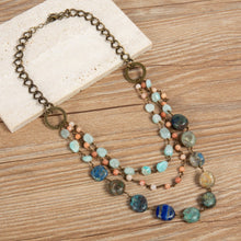 Azurite Handmade Azurite Beaded Chain Layered Necklace