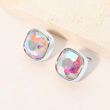 Saphire Square Cut Gem Evening Stud Earrings