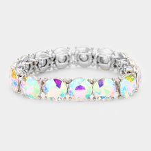 Purple Crystal Round Stretch Evening Bracelet