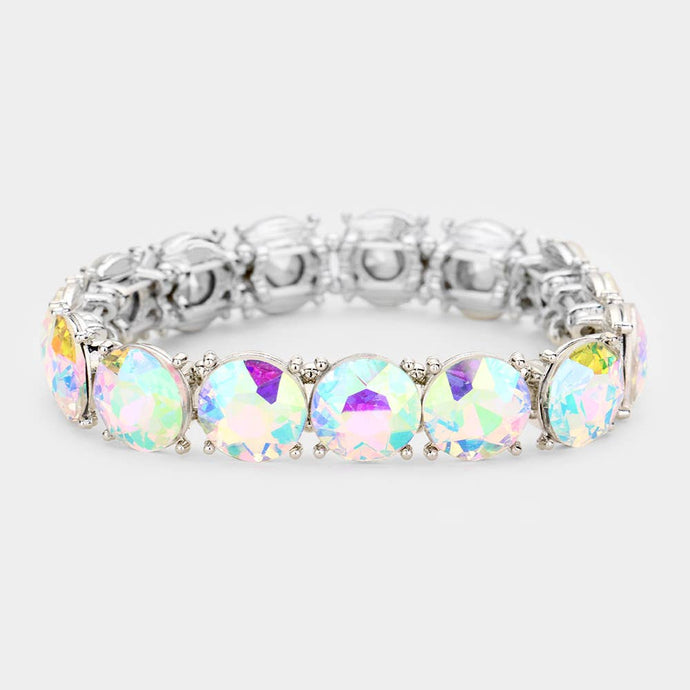 Multi Crystal Round Stretch Evening Bracelet