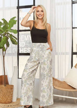 Lime Abstract Pattern Wide Leg  Pants