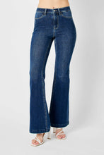 Dark High Waist Angled Side Seam Detail Flare Judy Blue Jeans