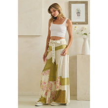 Olive Washed Floral Patchwork Flare Oli+Hali Pants