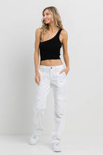 White Straight Cargo Pants