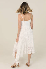 Ivory Twist Front Hanky Hem Lace Maxi Dress