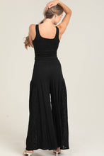 Black Lace Sides Wide Leg Pants