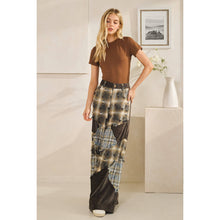 Charcoal Washed Plaid Leopard Oli+Hali Pants