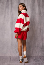 Red Everly Striped Pullover