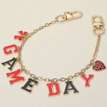 Blue Gold White Football GAME DAY Heart Charm