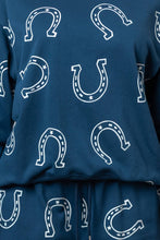 Navy Round Neck Horseshoe Sweatshirt